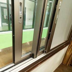 Custom two or three track bronze color sliding windows and doors frames